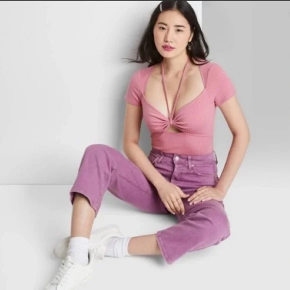 Wild Fable pink mauve cutout bodysuit